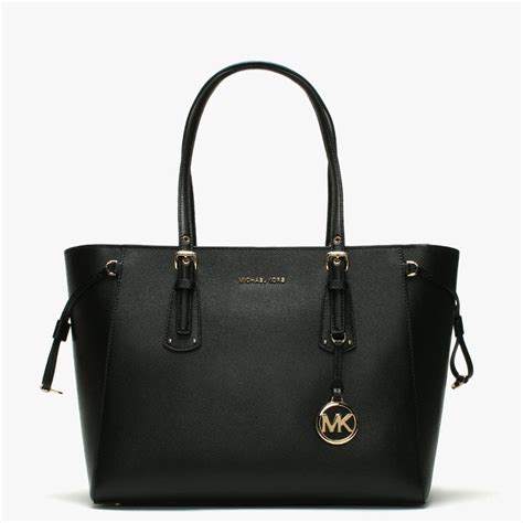 michael kors voyager tote bag black|michael kors saffiano leather bag.